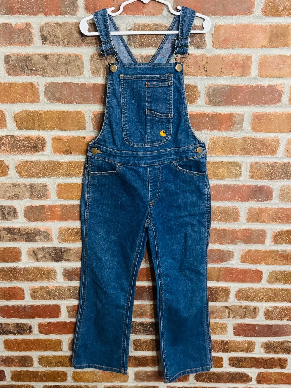 Carhartt Youth Denim Overalls Size 7- Like New!